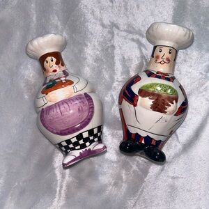 Vintage Chef Salt and Pepper Shakers